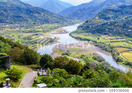 view of Chorokh river near Batumi city in autumn view of Chorokh river near Batumi city in autumn 109336008