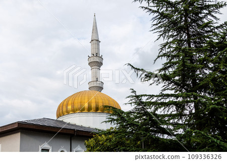 dome and minaret of Orta Jame mosque in Batumi dome and minaret of Orta Jame mosque in Batumi 109336326