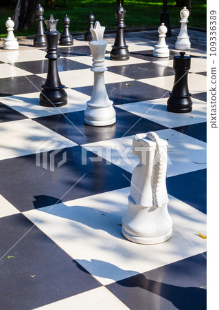 outdoor floor chess on seaside boulevard in Batumi 109336389