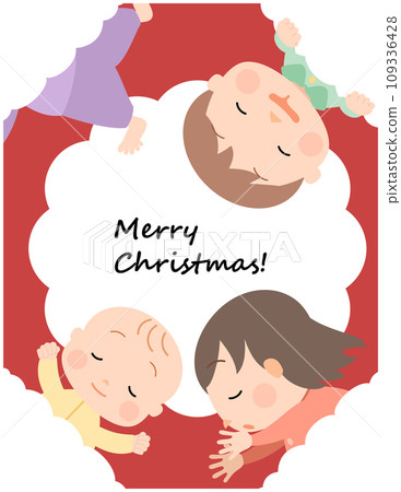 ●Illustration material: A warm and cute Christmas sleeping child 109336428