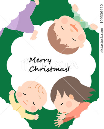 ●插畫素材：溫馨可愛的聖誕熟睡小孩 109336430