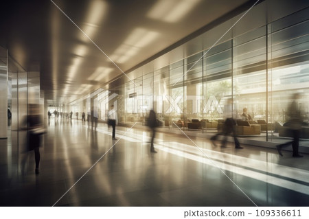 An office building with a huge people flow, fast shutter Business people walking 109336611