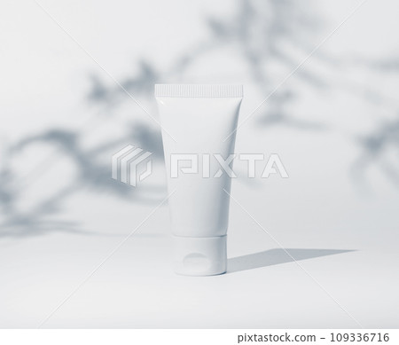 White blank cream tube, small cosmetic container mockup for beauty product White blank cream tube, small cosmetic container mockup for beauty product 109336716