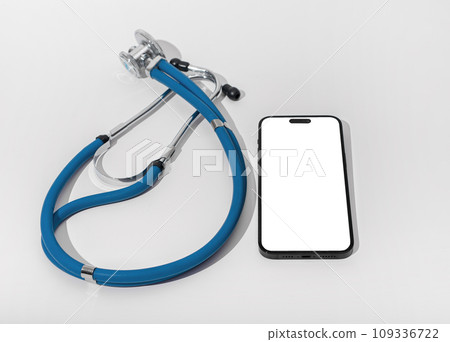 Berlin Germany November 1 2023 Blank mobile phone screen mockup for healthcare app 109336722