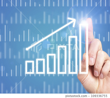 Finance growth concept. Bar graph, chart of growing trend 109336755