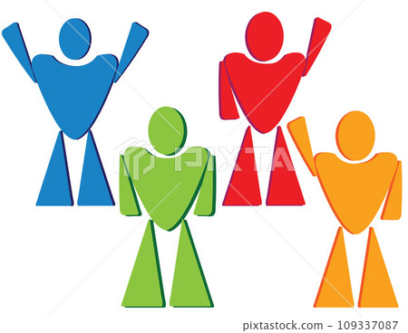 Four abstract anthropormorphic icons of persons 109337087