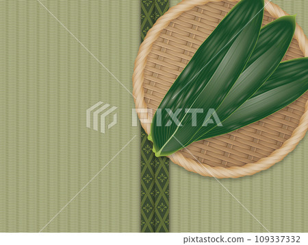 Illustration of bamboo on a colander 109337332