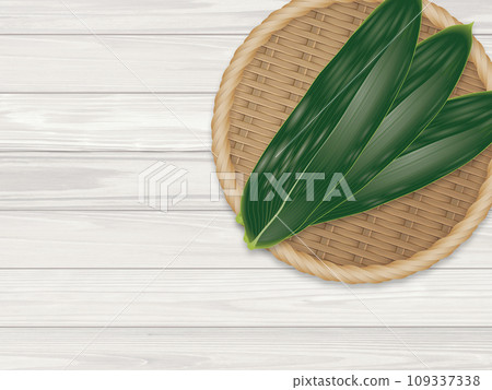 Illustration of bamboo on a colander 109337338