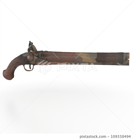 Double Barrel Shotgun isolated on white background Double Barrel Shotgun isolated on white background 109338494