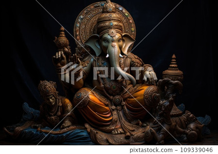 Ganesh an important image during Diwali. Generative AI 109339046