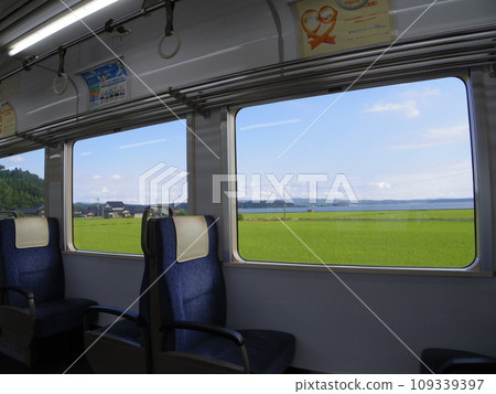 Noto Railway local train cove window Noto Railway local train cove window 109339397