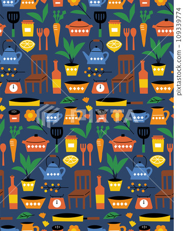 Seamless pattern of natural kitchen items Seamless pattern of natural kitchen items 109339774