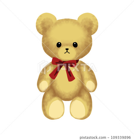 teddy bear with ribbon 109339896