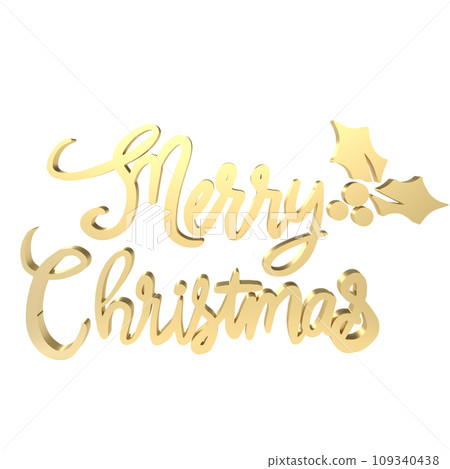 The Gold text  for Christmas or Holiday concept 3d rendering 109340438