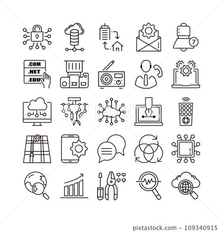 device artificial intelligence technology icon set 109340915