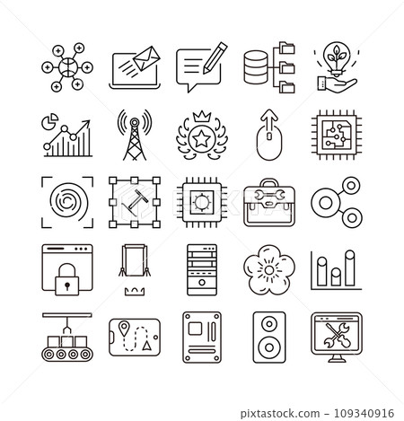 device artificial intelligence technology icon set 109340916
