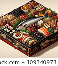 Traditional osechi to decorate the New Year 109340973
