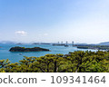 Seto Ohashi Bridge and the sea and sky of the Seto Inland Sea from the Washuzan Observation Deck 109341464