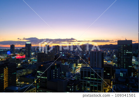 Night view of Sannomiya, Kobe city. Photographed from Kobe City Hall Observation Deck 109341501