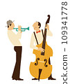 wood bass player and trumpet player 109341778