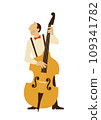 wood bass player 109341782