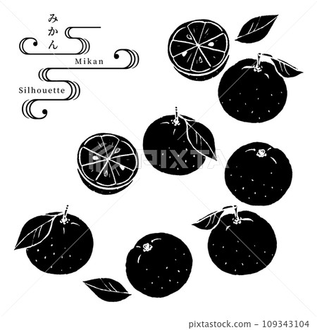 柑橘剪影向量圖 109343104