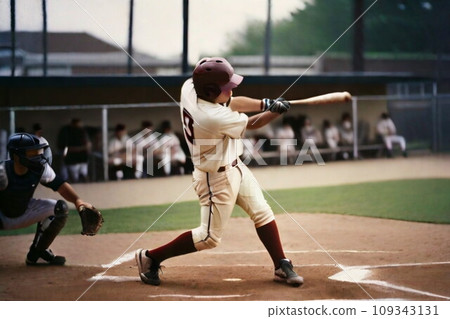 High school baseball batting moment High school baseball batting moment 109343131