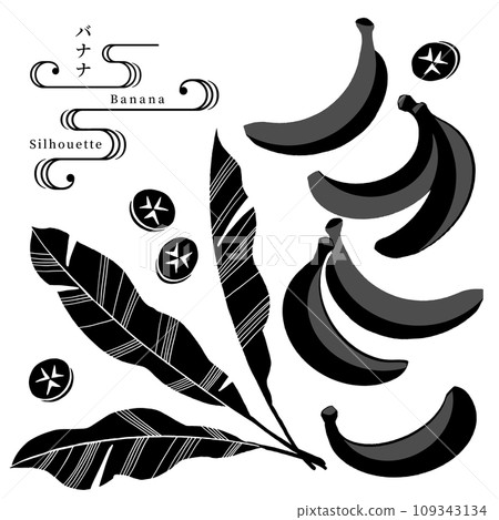 香蕉剪影向量圖 109343134