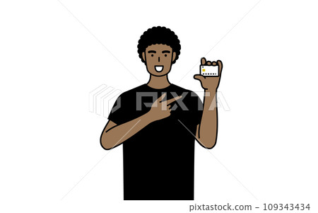 African man recommending credit card payment 109343434