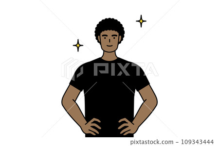 African man with his hands on his hips African man with his hands on his hips 109343444