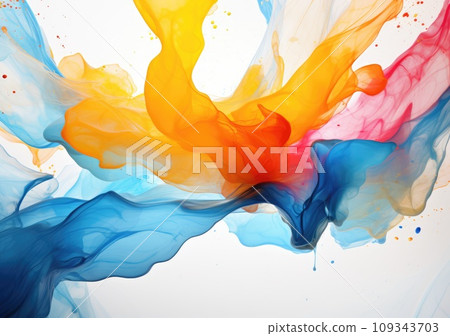 abstract color splash isolated on white background 109343703
