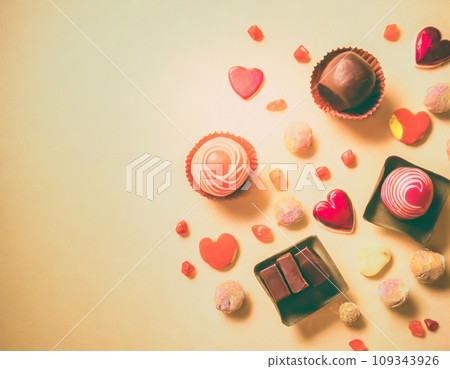 AI image of Valentine's chocolate and chocolate with ribbon 109343926