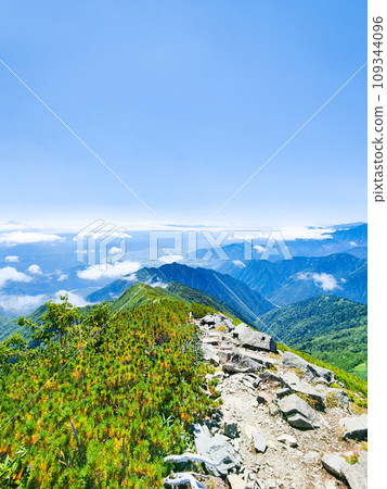 夏季攀登雞岳（從雞嶽山中峰眺望大町市區） 109344096