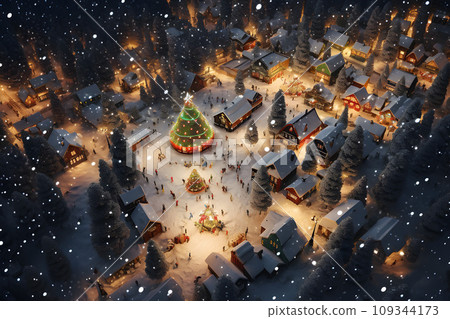 christmas festival party around the city.GenerativeAI. 109344173