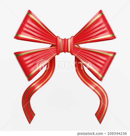 red golden bow, 3d render illustration red golden bow, 3d render illustration 109344236
