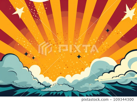 comic abstract pop art background with thunder. Comic pattern with starburst and halftone. comic abstract pop art background with thunder. Comic pattern with starburst and halftone. 109344300
