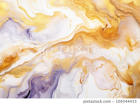 Liquid marble design abstract painting background with gold splash texture 109344433