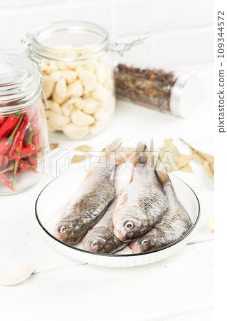 ingredients for cooking fish 109344572