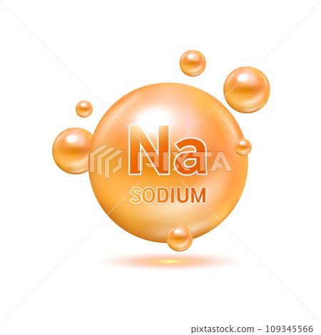 Minerals sodium and Vitamin for health. Medical and dietary supplement health care concept. 3D Vector EPS10 illustration. Isolated on a white background. Minerals sodium and Vitamin for health. Medical and dietary supplement health care concept. 3D Vector EPS10 illustration. Isolated on a white background. 109345566