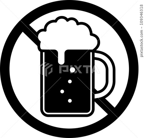 Monochrome alcohol prohibition mark 109346318