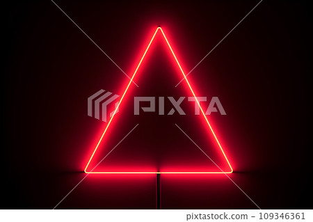 Glowing neon christmas tree sign lgiht.GenerativeAI. 109346361