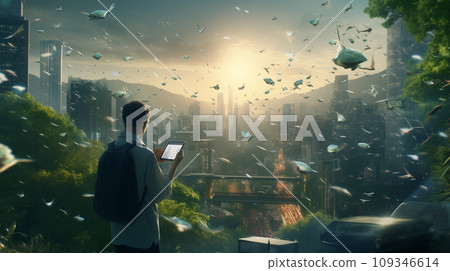 Virtual world of SNS (Generative AI) 109346614