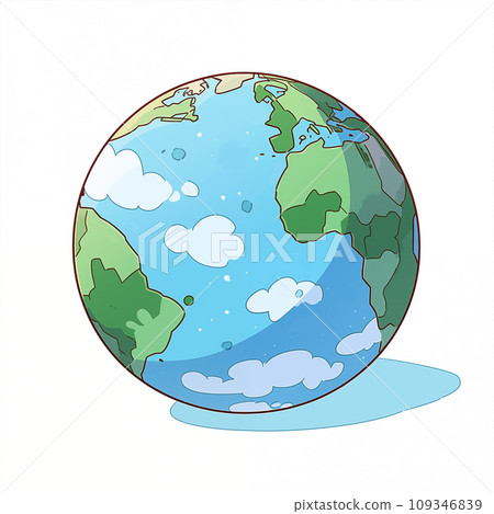 手绘卡通地球插画 手绘卡通地球插画 109346839