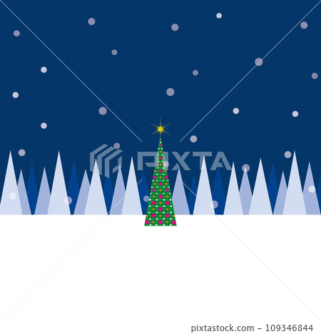 Christmas tree snow landscape white space 109346844
