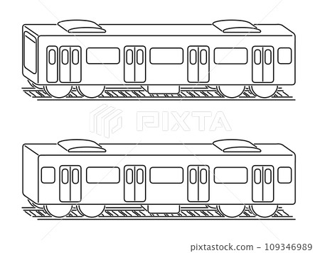 Simple train line drawing illustration Simple train line drawing illustration 109346989