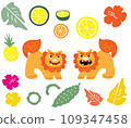 Tsui shisa and Okinawa icon set 109347458