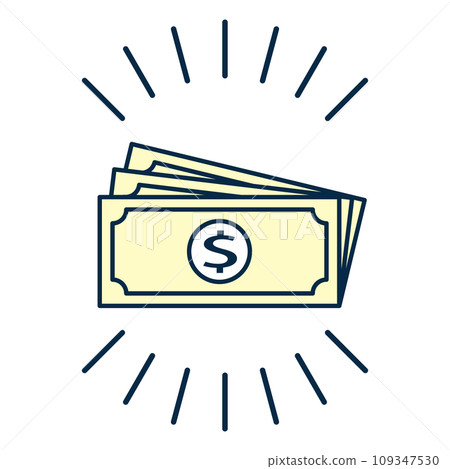 A simple illustration of several stacked dollar bills 109347530