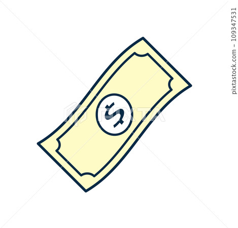 Simple illustration of fluttering dollar bills 109347531