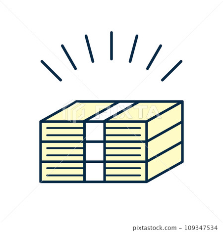 Illustration of a wad of money wrapped in a paper band Illustration of a wad of money wrapped in a paper band 109347534