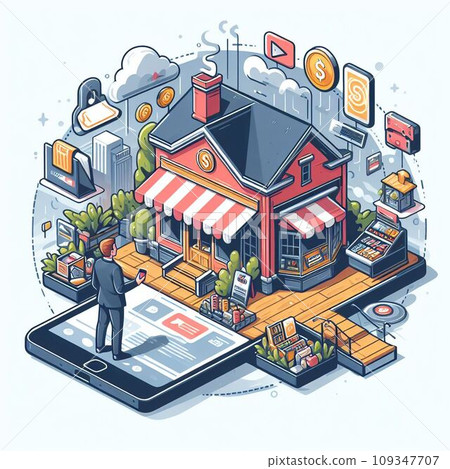 People shopping with smartphones (AI image) People shopping with smartphones (AI image) 109347707